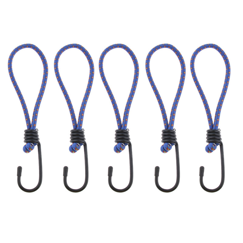 5 Pcs Bungee Hook Tie - Tarpaulin Elastic Stretch Cord Straps With Hook  random color