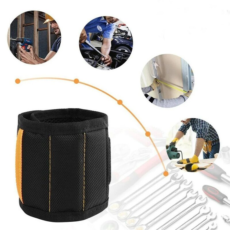 5 ímã novo forte pulseira magnética portátil saco de ferramentas para parafuso parafuso da porca do prego broca kit reparo organizador armazenamento