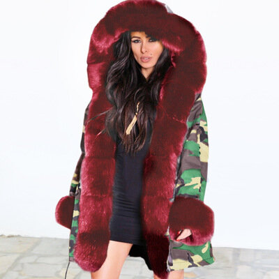 Chaqueta de camuflaje informal para mujer, cárdigan de manga larga con cuello de solapa de bolsillo, abrigo de piel sintética, abrigo cálido informal con capucha