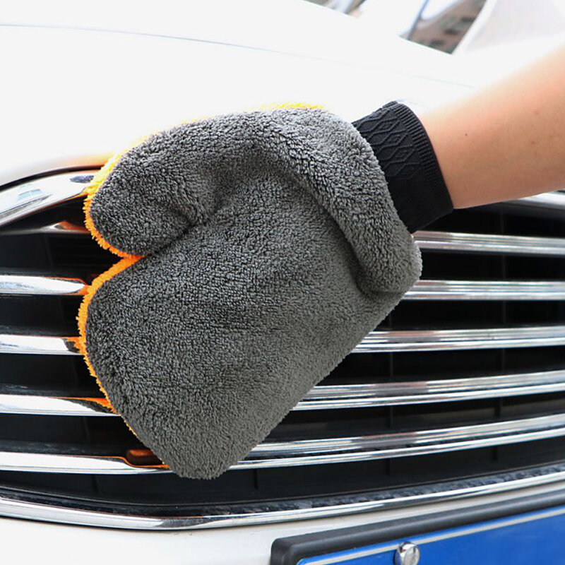 Nova luva de lavagem de carro luva de microfibra luva de limpeza automática dupla face escova pano detergency para limpeza de carro doméstico