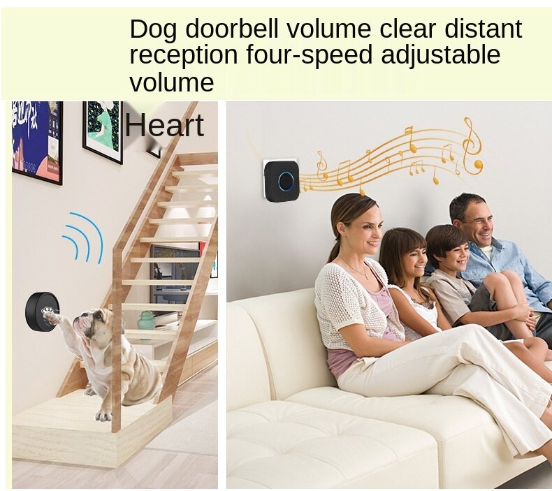 CZ5-688 Wireless Touch Doorbell New Smart Pet Supplies Dog Training Remote Control Pager Home Self-powered Remote Pet Bell
