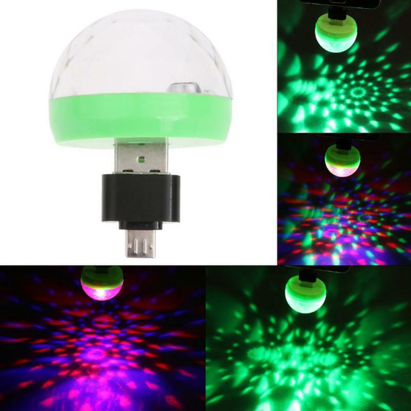 USB światło dyskotekowe LED oświetlenie imprezowe przenośna kryształowa magiczna kula kolorowy efekt lampa sceniczna dla domu Party Karaoke Decor Drop Ship