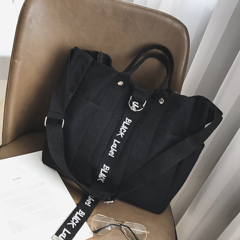 Kobiety płótno wielokrotnego użytku zakupy duża płócienna torba torba na ramię damska Shopper kobiece torby z bawełny dla kobiet styl japoński torebka 2021