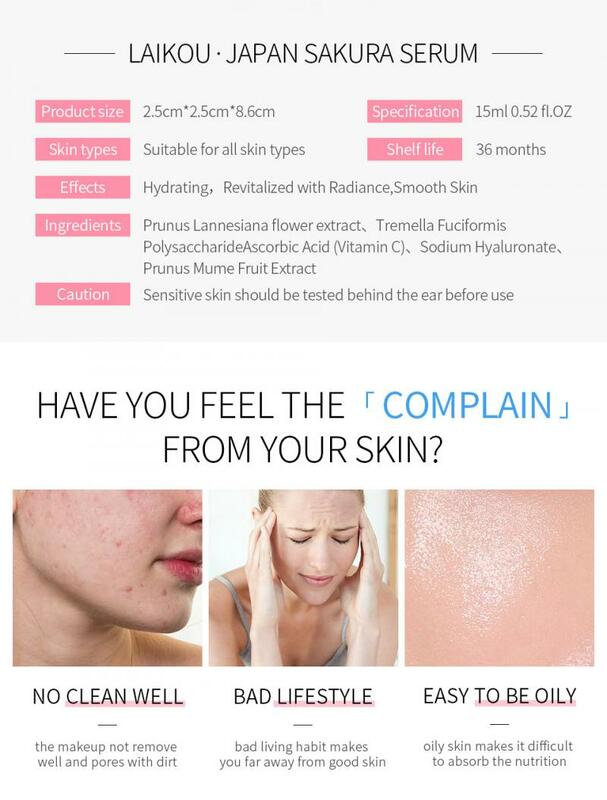 Professional Serum Hydrating Sakura Oil Acne Reducing Pores Anti-aging Cream Cure of Dry Women's Skin Skin Care