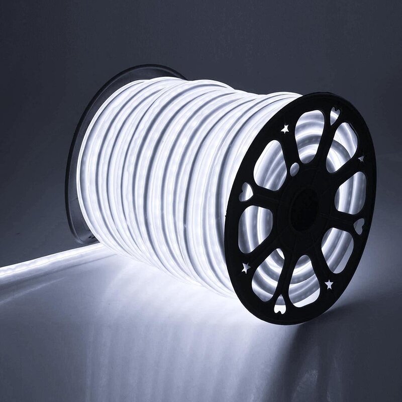 LED 네온 스트립 220V EU 방수 야외 네온 로프 2835 120Leds/m 리본 테이프, 유연한 LED 스트립 조명 흰색/따뜻한 흰색 램프