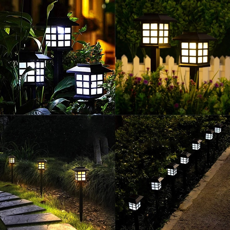 8pcs Solar Garden Light Lantern Waterproof Landscape Lighting for Pathway Patio Yard Lawn Decoration Outdoor Solar Powered Lamp