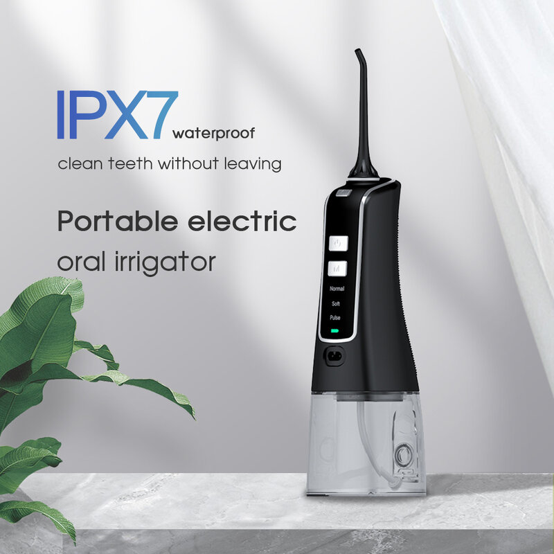 [Boi] ipx7 pulse flosser 3 modos 200ml tanque de água de viagem fio dental dispositivo portátil clareamento dos dentes irrigador oral jato mais limpo