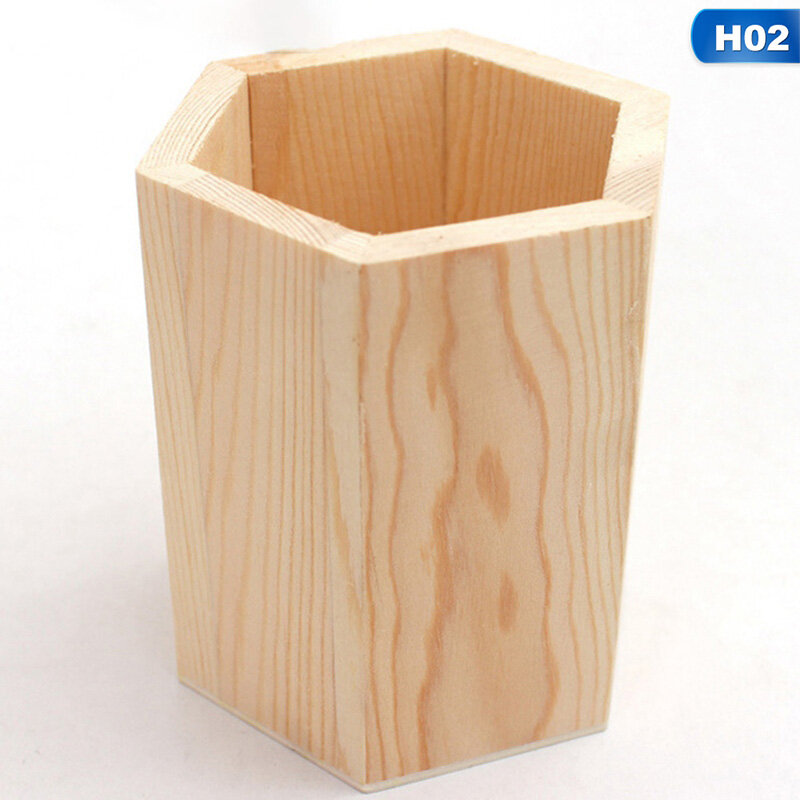 Wooden Pen Holder Office Organizer Pencil Holder Case Creative And Multifunctional School Stationery Home Wood Box Gift
