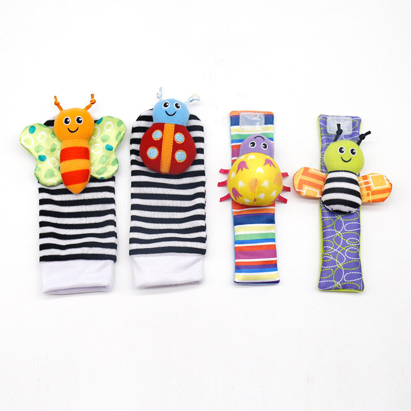 Conjunto de calcetines informales para bebé, 2 unids/set de primavera y verano, hechos a mano, bonitos dibujos animados, muñequera de algodón para bebé