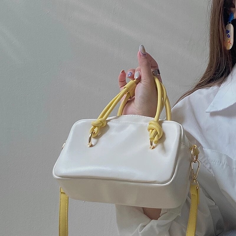 INS Maiden Fashion carino contrasto colore borsa a tracolla Design cuscino forma borsa da donna borsa a tracolla coreana di nuova moda
