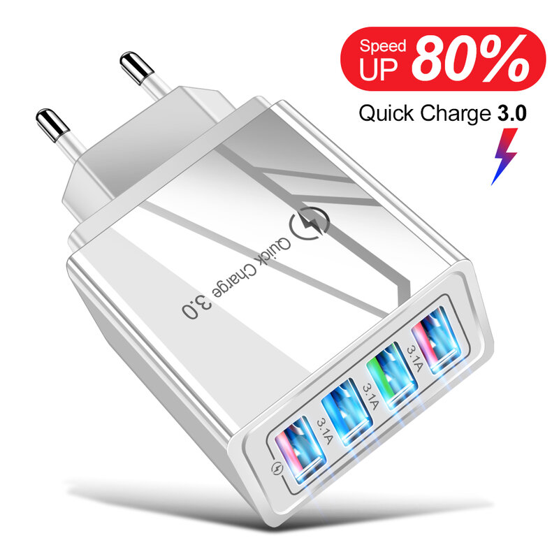 Chargeur USB Charge rapide 3.0 pour iphone 12 pro max 12 mini Samsung S10 ...