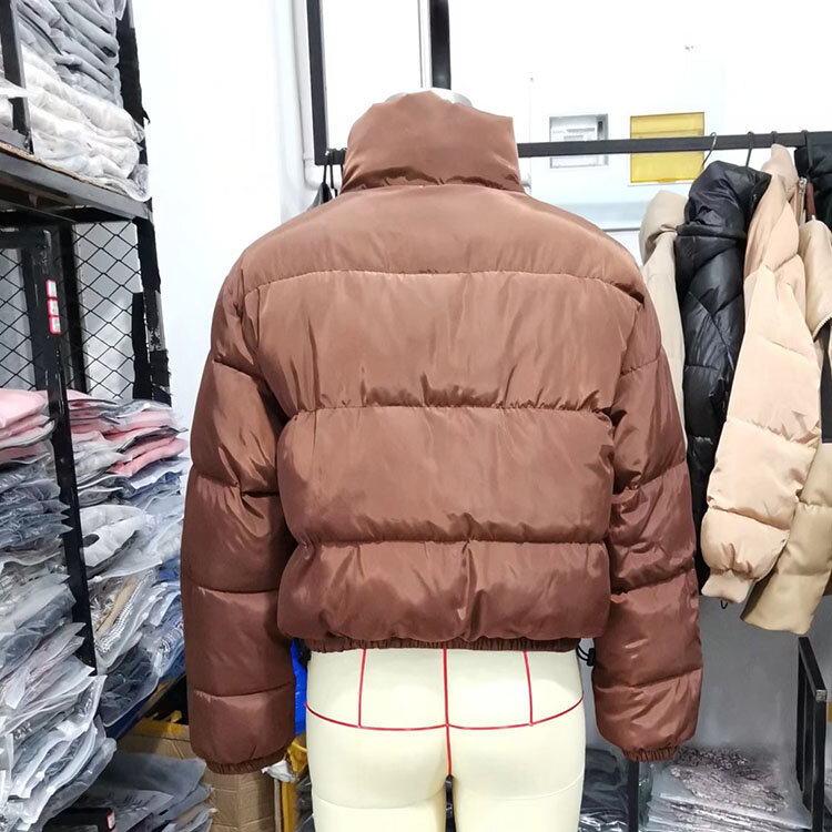 2021 herbst Und Winter Neue Einfarbig Casual frauen Lange Sleeve Zipper Tasche Dekoration Baumwolle Jacke