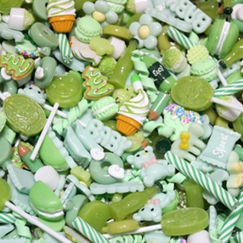 Lizun – lot de 8 breloques mignonnes en résine pour remplisseur de Slime, bricolage, ornement de gâteau, décoration de téléphone, jouets