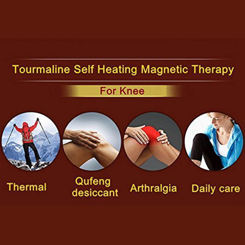 Quente 2 pces auto-aquecimento joelho suporte à prova de frio ajustável turmalina terapia magnética almofada artrite cinta cinto de proteção