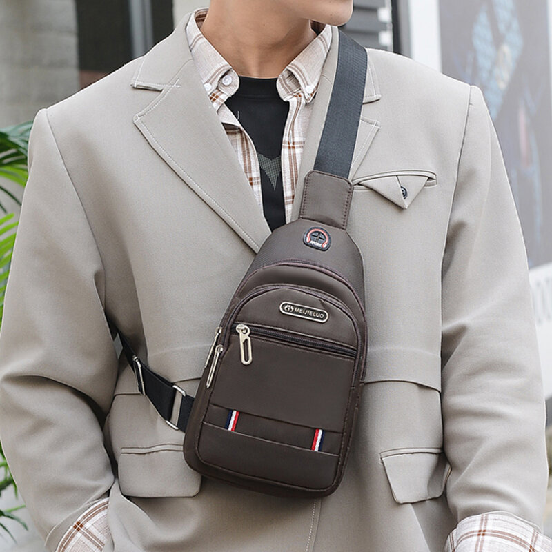 Уличная сумка через плечо на молнии для путешествий, популярный однотонный нагрудной мешок-слинг с несколькими карманами для денег, сумки н...