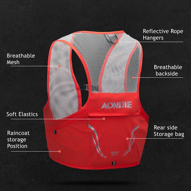 Aonijie-mochila ligera para correr, chaleco de nailon, bolsa portátil ultraligera para maratón, senderismo, 2,5l con botella de agua