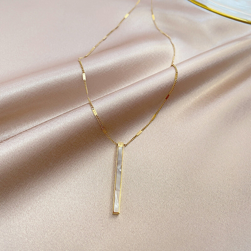 Powłoki titanium naszyjnik ze stali proste ins stylowe łańcuszek do obojczyka trendy niszowych naszyjnik wyrażający temperament naszyjnik