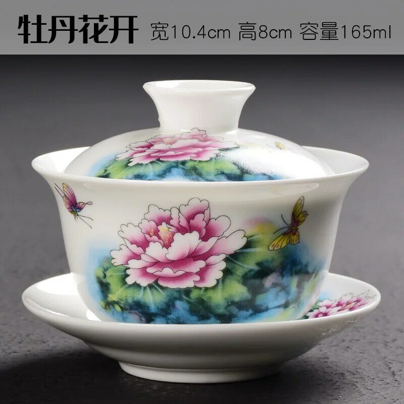 Chińskie tradycje Gai Wan zestaw do herbaty Bone zestaw do herbaty Kung Fu Gaiwan kubek do herbaty porcelanowa miska do podróży piękny i łatwy czajnik
