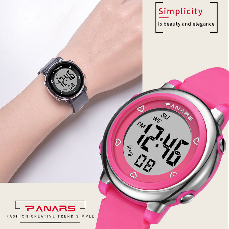 PANARS-Relojes deportivos impermeables para niños, reloj Digital LED, alarma, reloj de pulsera para estudiantes, regalos para niños y niñas