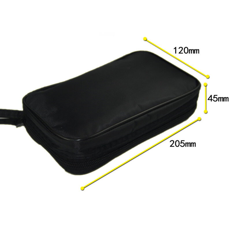 1pc borsa multimetro digitale custodia rigida nera custodia impermeabile antiurto con tasca a rete per custodia protettiva