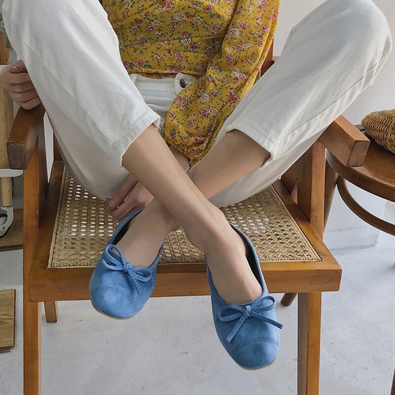 EOEODOIT-zapatos informales de punta redonda para mujer zapatillas 