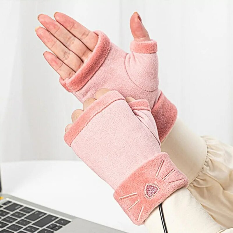 1 Pair Gloves  Good Heated Fingerless Gloves USB Hand Warmers  Practical Heated Gloves