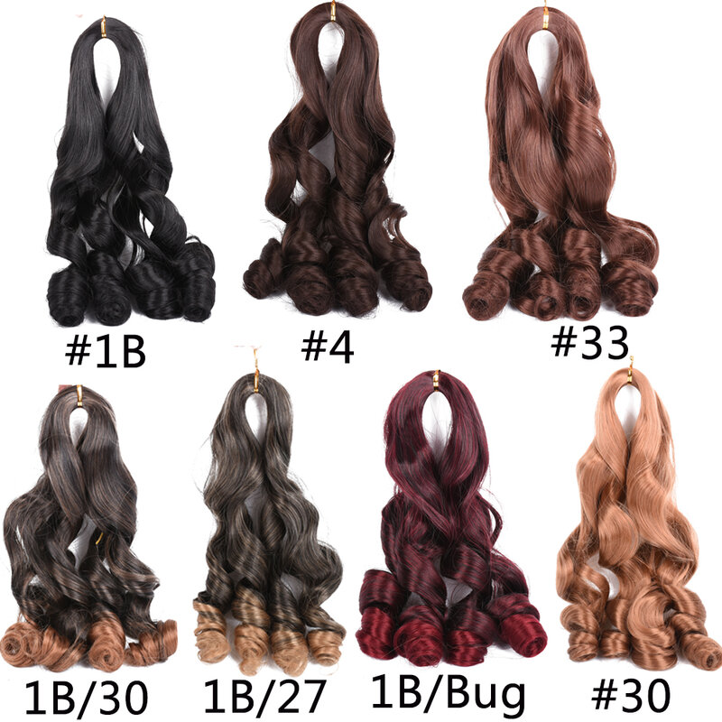 Boucles en spirale de 20 pouces, Loose Wave, Extension de cheveux synthétiques, tresses pré-étirées au Crochet pour femmes noires