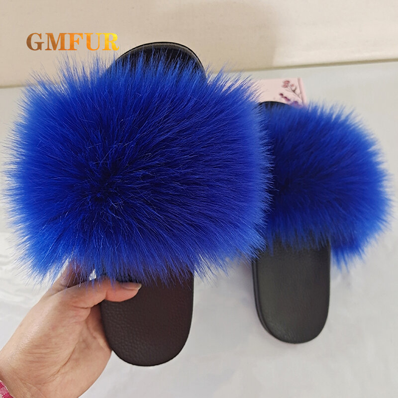 Cute House Slippers Women Summer New Flip Flops Faux Fur Furry Slides Flats Fluffy Indoor Outdoor Luxury Shoes Design Sandals