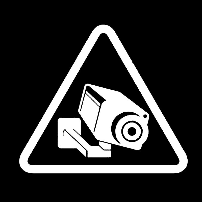 CMCT – autocollant de caméra CTV en vinyle, panneau de vidéosurveillance, noir/argent, couverture étanche, anti-rayures, pour voiture, 14.2cm x 12.5cm