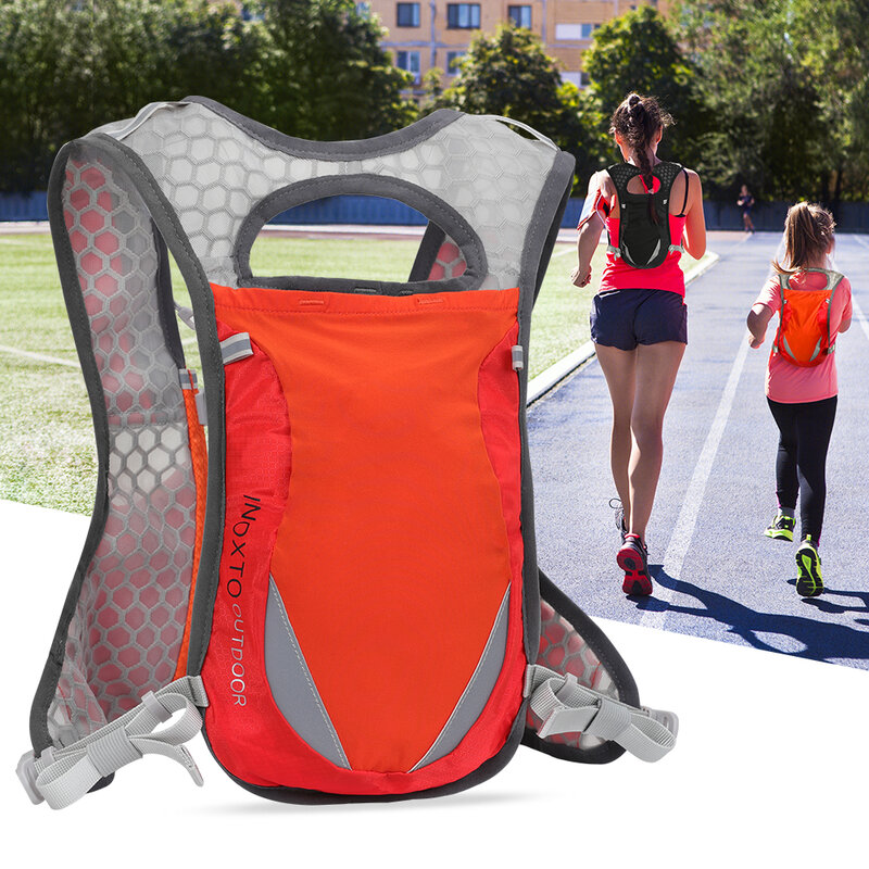 INOXTO-mochila ultraligera de 2 litros, bolsa de agua para correr, Maratón, bicicleta, con botella suave de 250ml