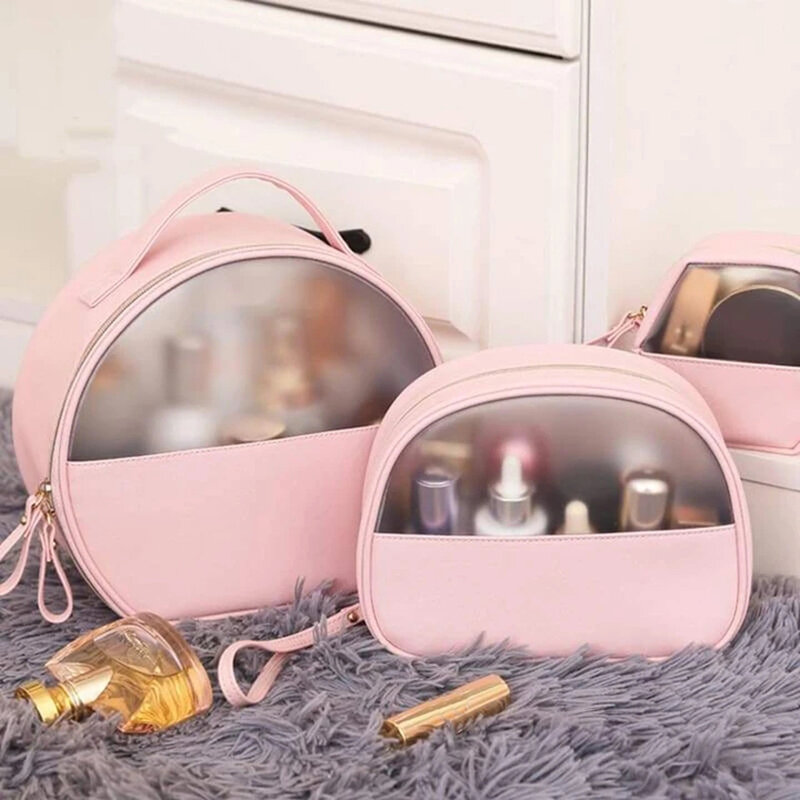 Portable Travel Cosmetic Storage Bag PU Leather Transparent Handbag for Women Girls NYZ Shop