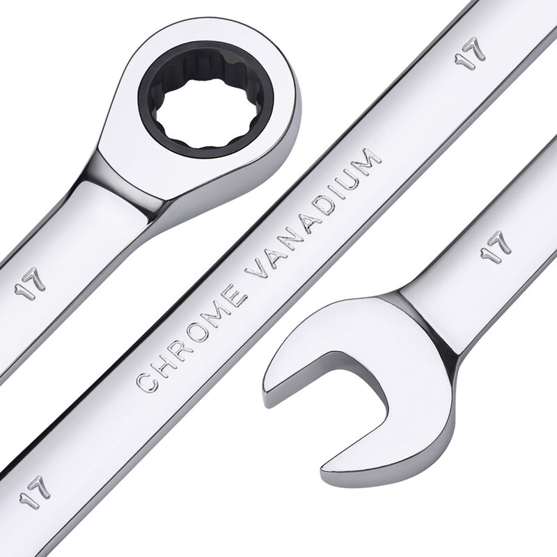Metryczny kombinowany klucz zapadkowy, uniwersalny klucz grzechotkowy ze stali chromowo-wanadowej klucze płaskie zestaw kluczy narzędzia do naprawy samochodu