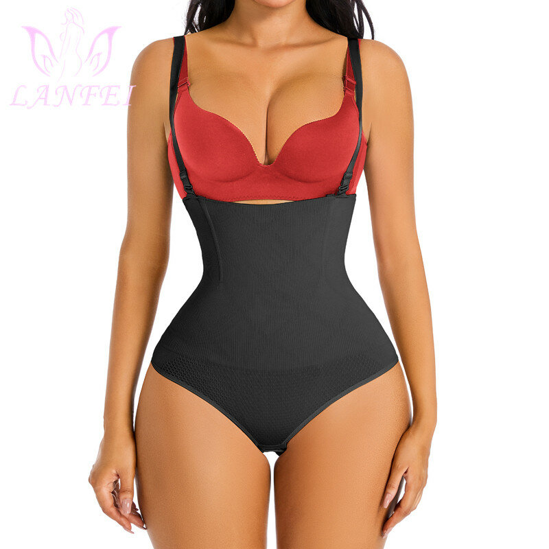 LANFEI-modelador de cintura alta para mujer, ropa interior adelgazante, bragas de Control de barriga, trajes de cuerpo cortos