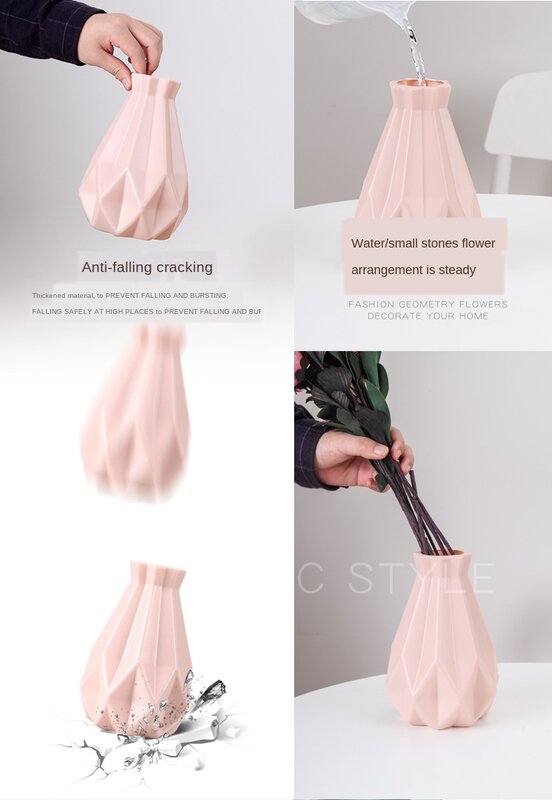 현대 꽃병 홈 꽃꽂이 거실 종이 접기 플라스틱 북유럽 스타일 홈 장식 장식 홈 장식 뜨거운 판매