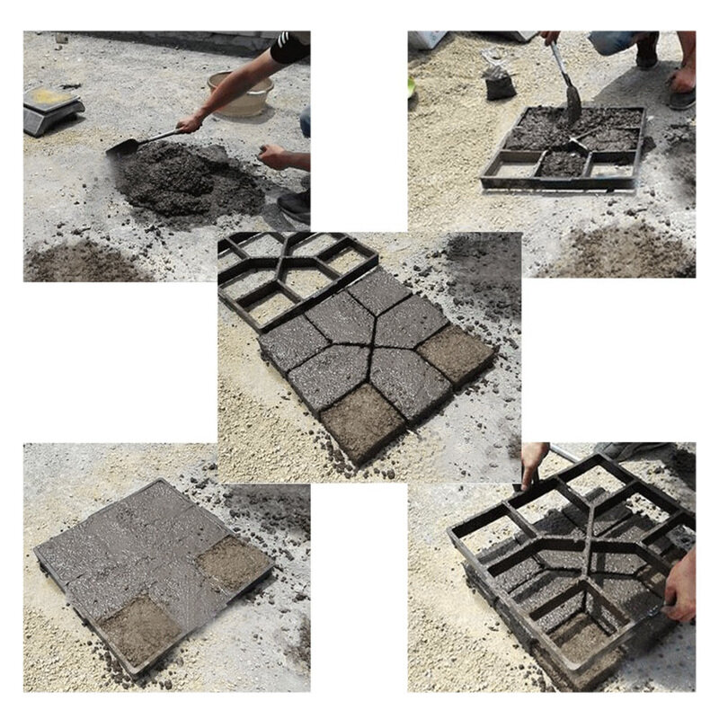 Garden Paving Mold DIY Manually Paving Cement Brick Stone Road Concrete Molds Path Maker Reusable Garden Buildings