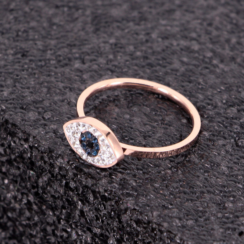 2021 neue Kommen Beliebte Design 14k Echt Rose Gold Berühmte Sapphire Augen Ringe für Frauen Schmuck Bling AAA Zirkonia hochzeit Party