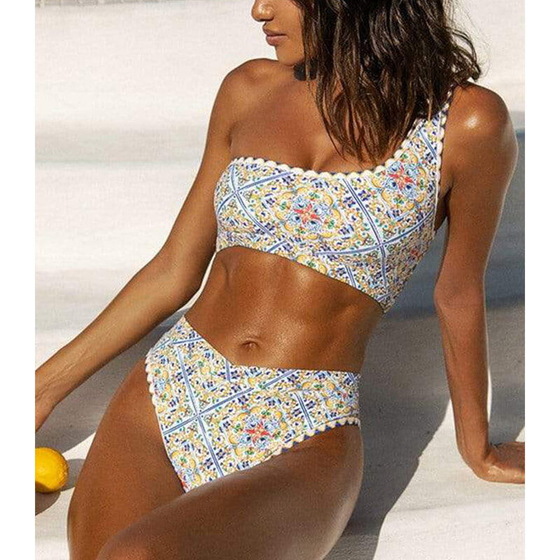 Vintage พิมพ์ชุดว่ายน้ำเซ็กซี่ Bikinis ชุดว่ายน้ำผู้หญิง Designer ชุดว่ายน้ำฤดูร้อนชุดบิกินี่2021ใหม่ Biquini