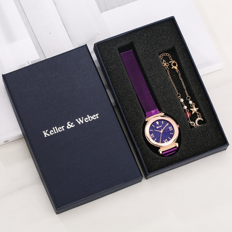Relógios femininos de luxo 2 pçs conjunto elegante feminino relógios de pulso aço inoxidável rosa ouro senhoras relógio de quartzo com pulseira presente conjunto
