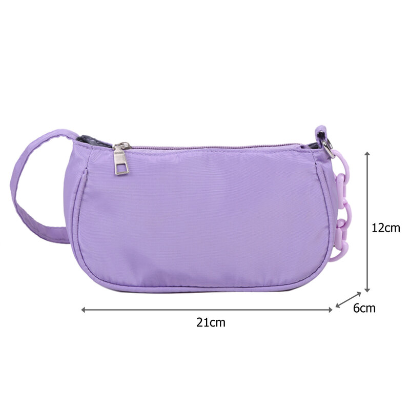 Moda damska nylonowe małe torebki na co dzień proste codzienne torby podróżne pod pachami kobiece torebki na ramię w jednolitym kolorze
