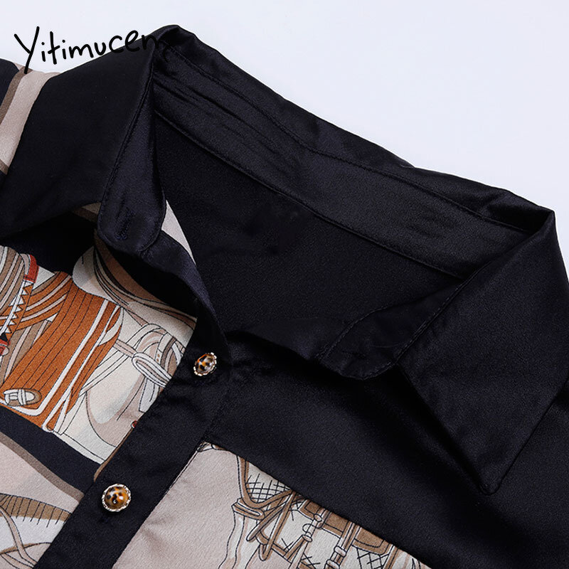 Yitimuceng สีดำเสื้อผู้หญิงเสื้อใหม่ฤดูใบไม้ผลิ2021เกาหลี Turn-Down Collar เดี่ยว Breasted เสื้อแขนยาว