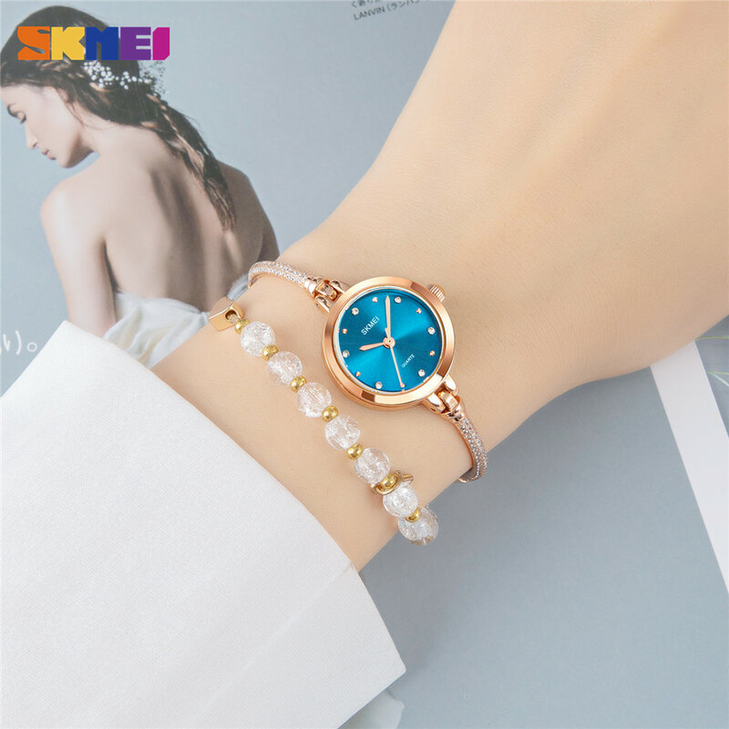 SKMEI Luxury สร้อยข้อมือนาฬิกาข้อมือสตรีนาฬิกาแฟชั่นผู้หญิงนาฬิกานาฬิกากันน้ำหญิงควอตซ์นาฬิกาข...