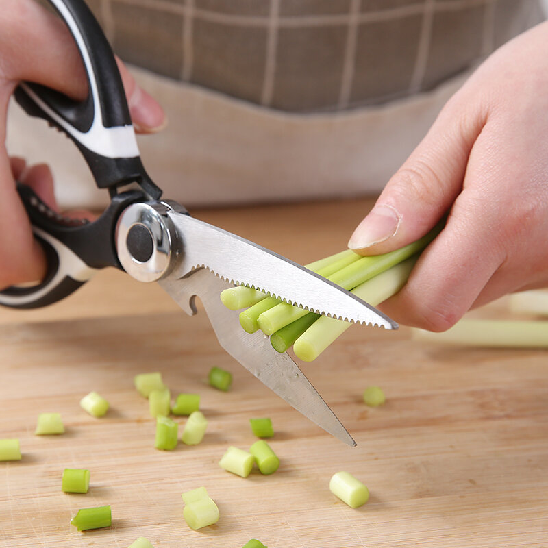 Tijeras de cocina de acero inoxidable, herramienta de cocina multifuncional para carne, verduras, hierbas y pollo, 1 ud.