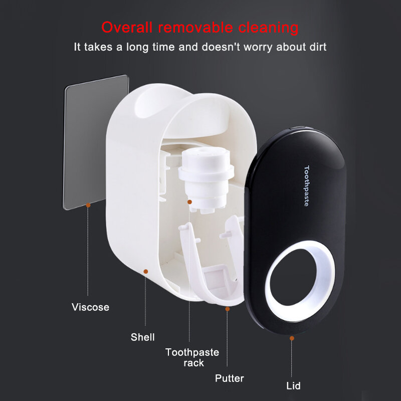 Dispensador automático de pasta de dientes, soporte de pared a prueba de polvo, exprimidor de Set de accesorios de baño para almacenamiento