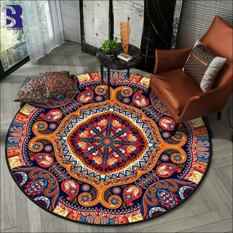 SunnyRain-alfombras redondas de lana para dormitorio, alfombras redondas de 100cm para sala de estar, 1 pieza