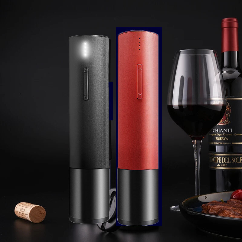 التلقائي فتاحة الزجاجات فتاحة النبيذ الكهربائية الأحمر فتاحة زجاج النبيذ بالنوع الحلزوني USB قابلة للشحن جرة فتاحة اكسسوارات المطبخ فتاحة