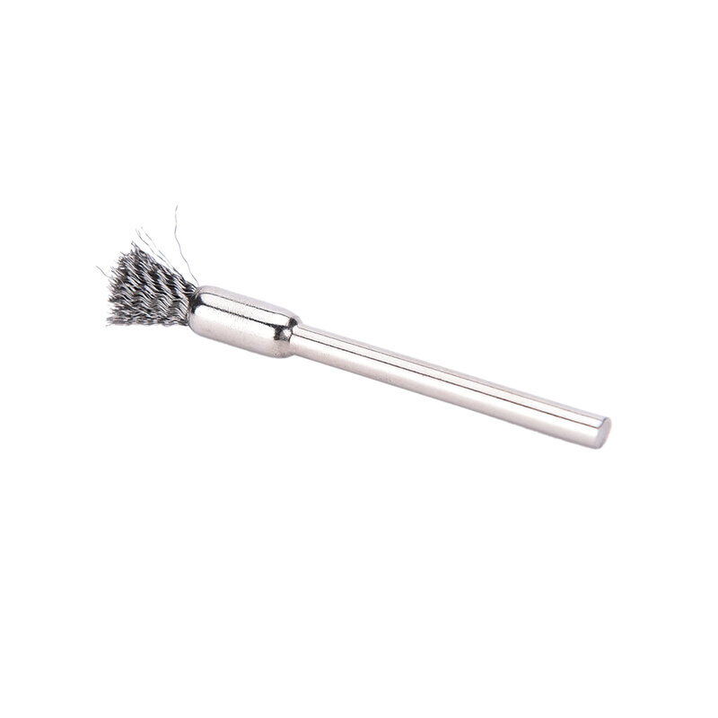 Escova de roda de fio de aço, ferramenta rotativa para mini broca, ferramentas de polimento, acessórios dremel 3x5mm com 10 peças