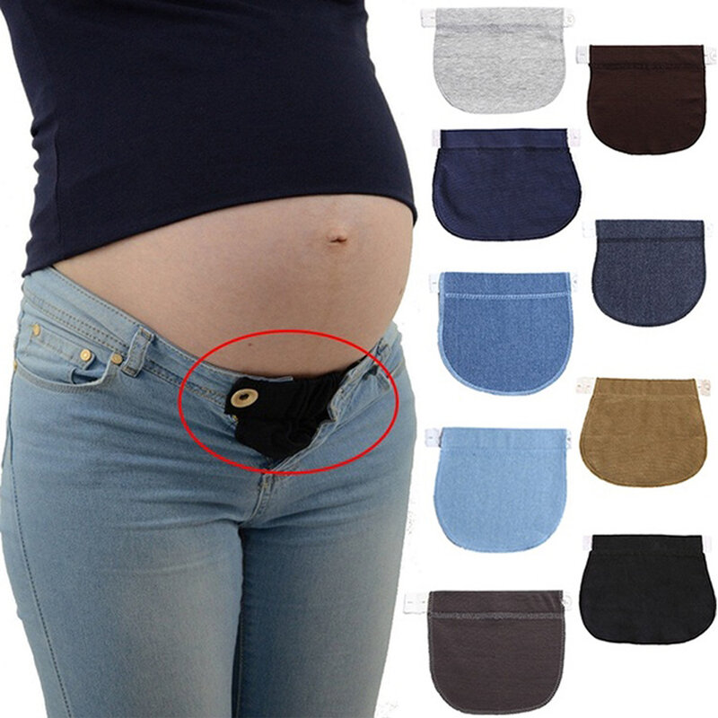 2 Pcs Women Adjustable Elastic Maternity Pregnancy Waistband Belt Waist Extender Clothing Pants For Pregnant Sewing Accessories