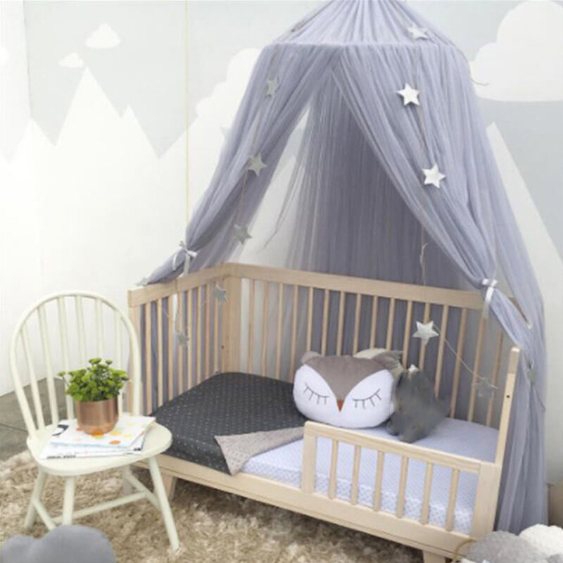 Baby Bed Klamboe Luifel Cot Gordijn Meisje Kamer Decoratie Crib Netting Tent Crown Opknoping Netto Prinses Tenten Babykamer decor