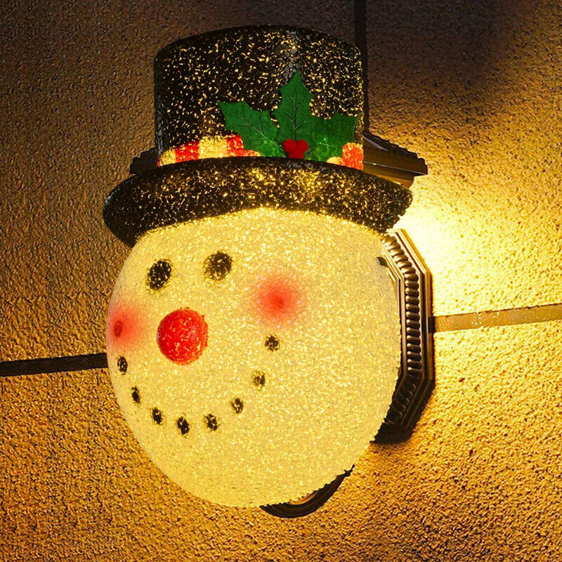 Luz delantera de puerta de muñeco de nieve de Navidad, lámpara de pared de Papá Noel, pingüino, candelabro, decoración de Ambiente, novedad de 2022
