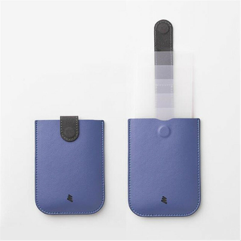 BISI GORO-tarjetero de cuero sintético para hombre y mujer, Mini monedero Delgado RFID, portátil, inteligente